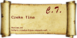 Czeke Tina névjegykártya